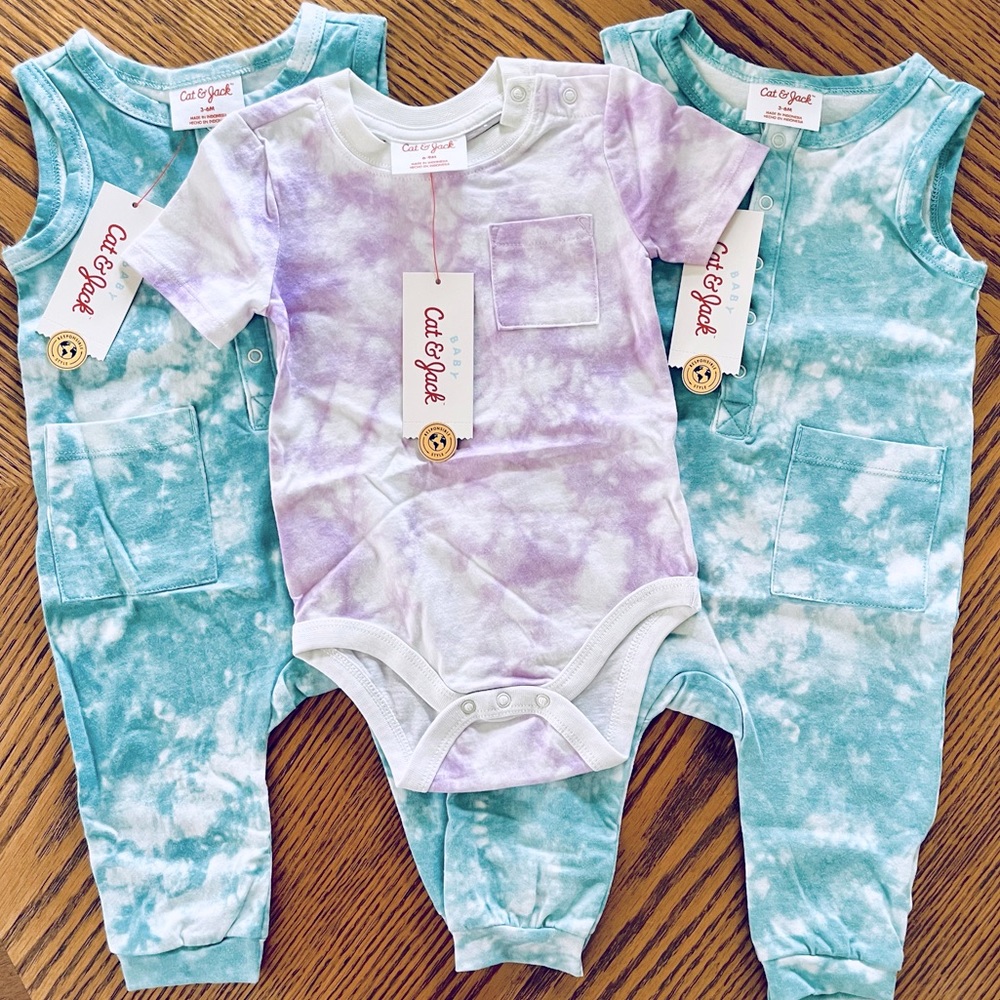 BUNDLE of Cat & Jack Baby Tie-Dye Clothes